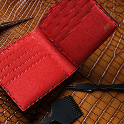 Bespoke Bifold Wallet in Black Chevre