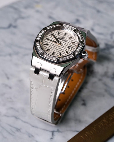 Bespoke Watch Strap in Millennium White Crocodile