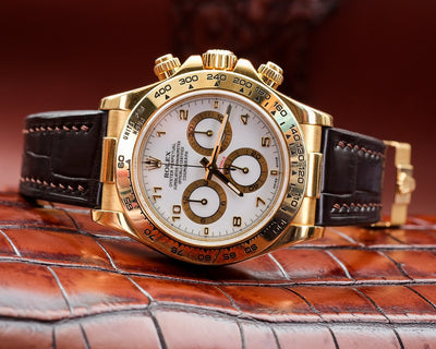 Bespoke Watch Strap in Chocolate Brown Crocodile