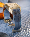 Bespoke Watch Strap in Baby Blue Himalayan Crocodile