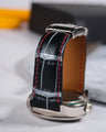 Bespoke Watch Strap in Black Silver Crocodile