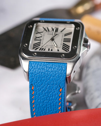 Bespoke Watch Strap in Royal Blue Chèvre