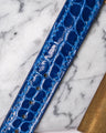 Bespoke Watch Strap in Royal Blue Circular Grains Alligator