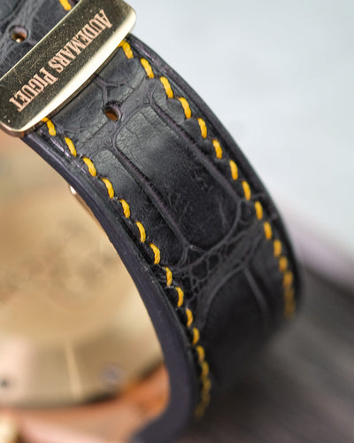 Bespoke Watch Strap in Charcoal Grey Alligator