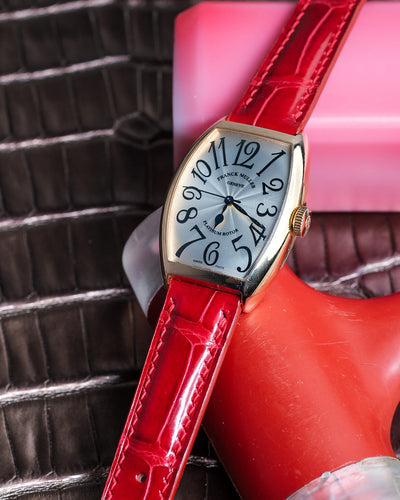 Bespoke Watch Strap in Ferrari Red Crocodile