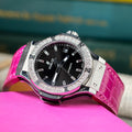 Bespoke Watch Strap in Fuchsia Pink Crocodile