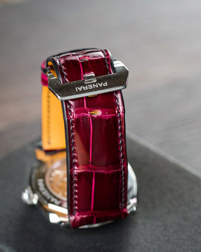 Bespoke Watch Strap in Blood Red Crocodile