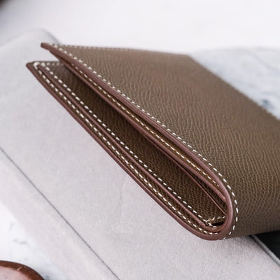 Bespoke Bifold Wallet in Taupe Epsom