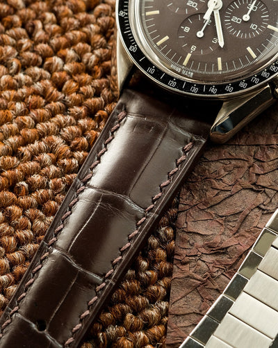Bespoke Watch Strap in Chocolate Brown Crocodile
