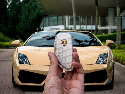 Bespoke Key Fob Cover in Natural Himalayan Crocodile