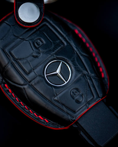 Bespoke Key Fob Cover in Black Crocodile