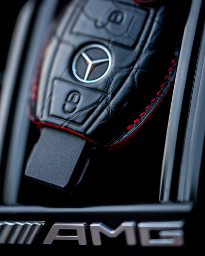 Bespoke Key Fob Cover in Black Crocodile