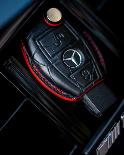 Bespoke Key Fob Cover in Black Crocodile