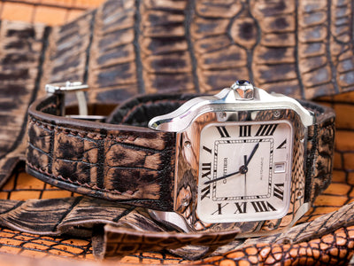 Bespoke Watch Strap in Brown Nubuck Alligator
