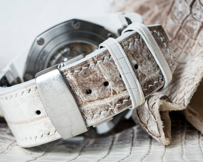 Bespoke Watch Strap in Natural Himalayan Crocodile