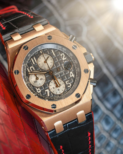 Bespoke Watch Strap in Black Crocodile