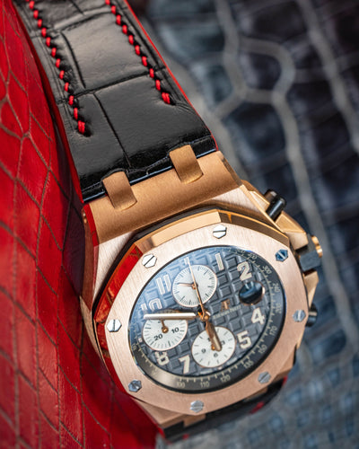 Bespoke Watch Strap in Black Crocodile