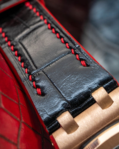 Bespoke Watch Strap in Black Crocodile