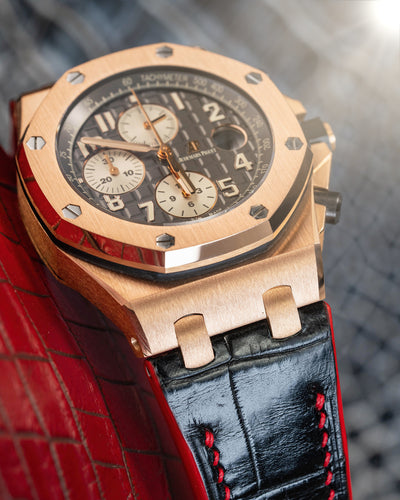 Bespoke Watch Strap in Black Crocodile