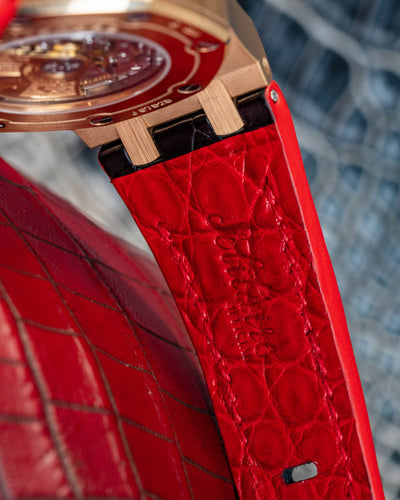 Bespoke Watch Strap in Black Crocodile