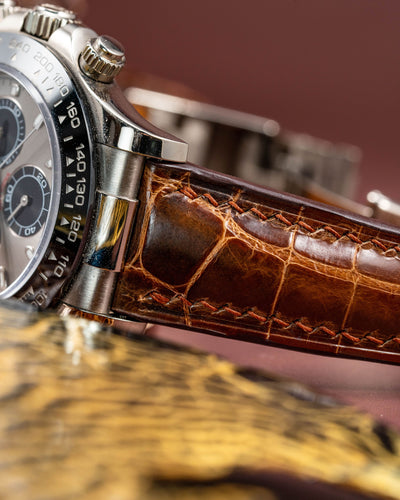Bespoke Watch Strap in Brown Himalayan Crocodile