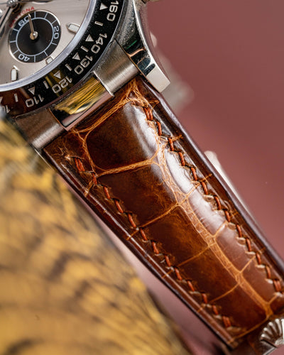 Bespoke Watch Strap in Brown Himalayan Crocodile