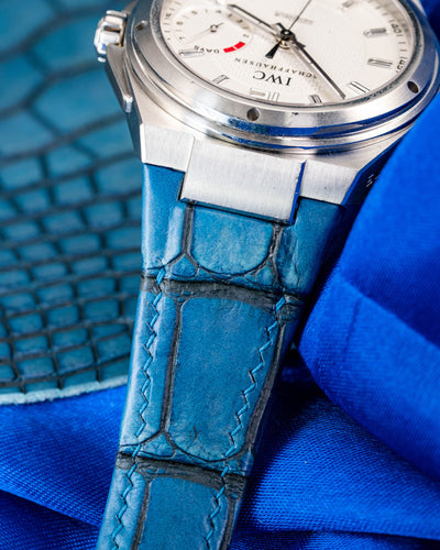 Bespoke Watch Strap in Cermaic Blue Alligator