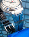 Bespoke Watch Strap in Cermaic Blue Alligator