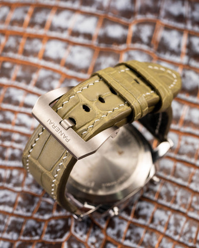 Bespoke Watch Strap in Pear Green Alligator