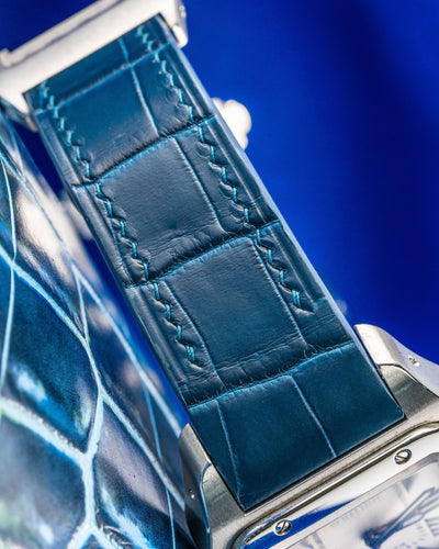 Bespoke Watch Strap in Navy Blue Crocodile