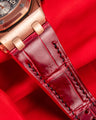 Bespoke Watch Strap in Ferrari Red Crocodile