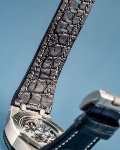 Bespoke Watch Strap in Navy Blue Crocodile