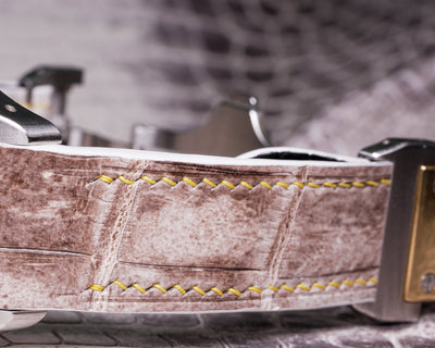 Bespoke Watch Strap in Natural Himalayan Crocodile