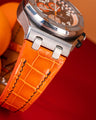 Bespoke Watch Strap in Orange Crocodile