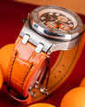 Bespoke Watch Strap in Orange Crocodile