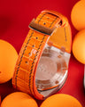 Bespoke Watch Strap in Orange Crocodile