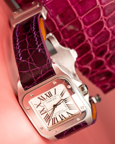 Bespoke Watch Strap in Lavender Purple Crocodile