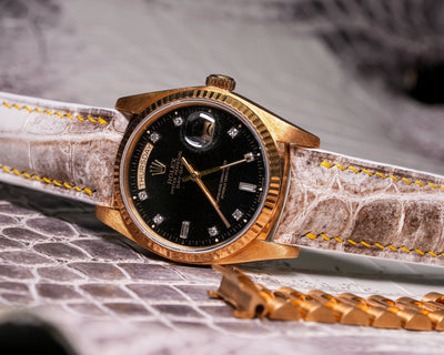 Bespoke Watch Strap in Natural Himalayan Crocodile
