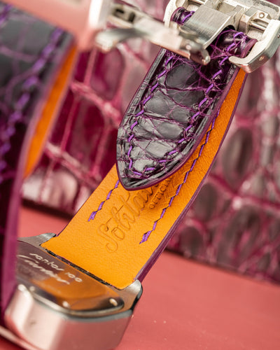 Bespoke Watch Strap in Lavender Purple Crocodile