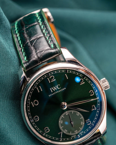 Bespoke Watch Strap in Ombre Green Crocodile