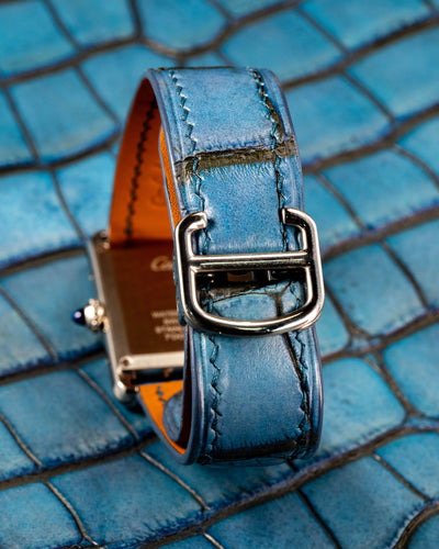Bespoke Watch Strap in Ceramic Blue Alligator
