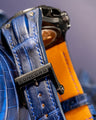 Bespoke Watch Strap in Tie Dye Blue Crocodile
