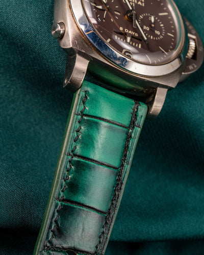 Bespoke Watch Strap in Ombre Green Crocodile