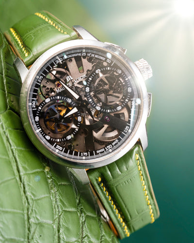Bespoke Watch Strap in Pear Green Alligator