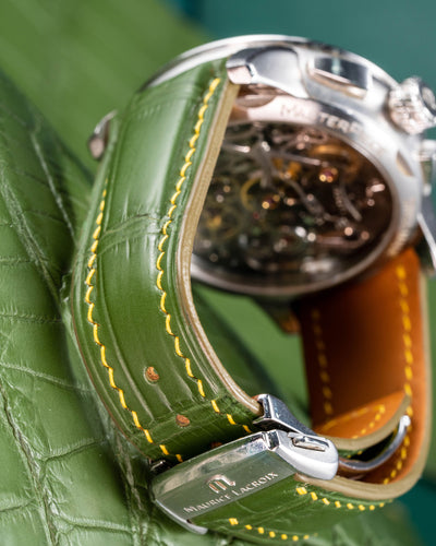 Bespoke Watch Strap in Pear Green Alligator