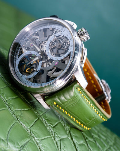 Bespoke Watch Strap in Pear Green Alligator