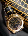 Bespoke Watch Strap in Gold Black Alligator