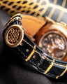 Bespoke Watch Strap in Gold Black Alligator