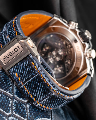 Bespoke Watch Strap in Denim Crocodile