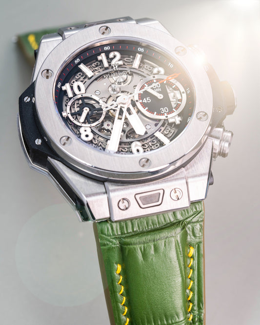 Bespoke Watch Strap in Pear Green Alligator
